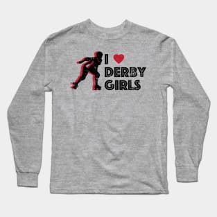 I Love Heart Derby Girls Long Sleeve T-Shirt